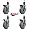 Service Caster 6'' Gray Poly Swivel 1-5/8'' Expanding Stem Caster Set with Brake, 4PK SCC-EX20S614-PPUB-PLB-158-4 - alternate 3